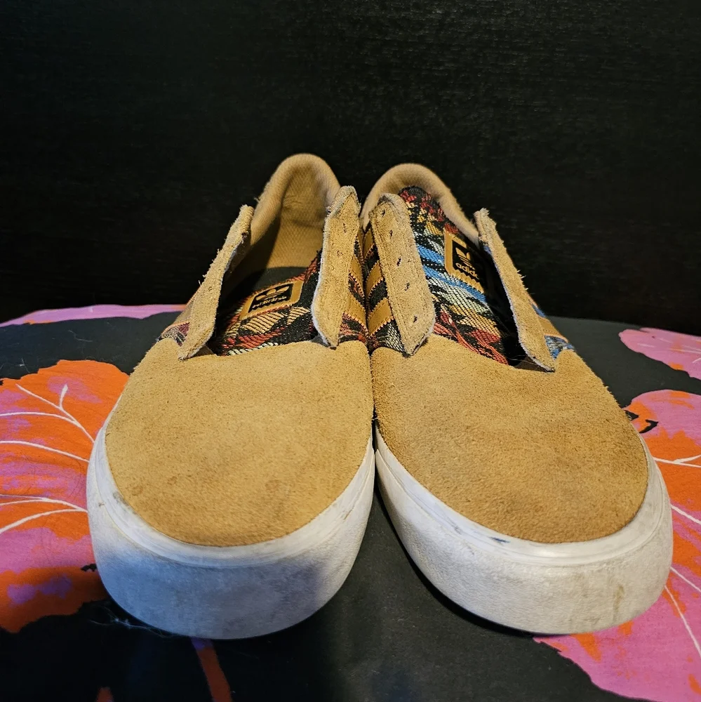 Adidas Seeley‎ Premiere tan suede Aztec canvas mens shoes 9.5